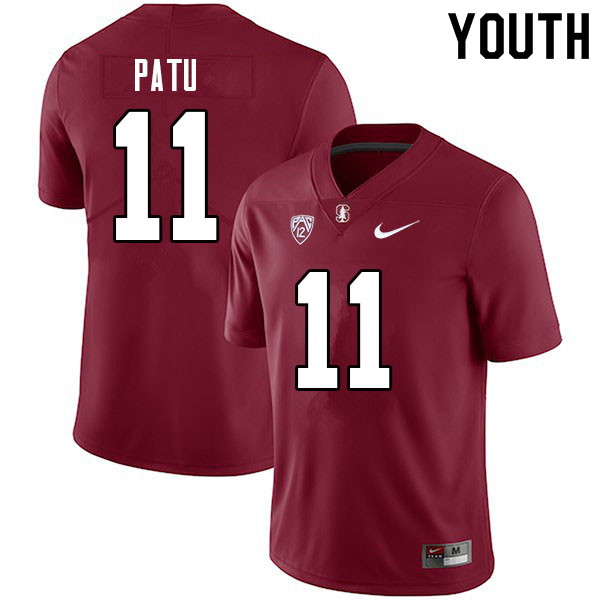 Youth #11 Ari Patu Stanford Cardinal College Football Jerseys Sale-Cardinal - Click Image to Close